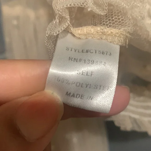 Orchre colored sheer top with pearls Small - Picture 6 of 6